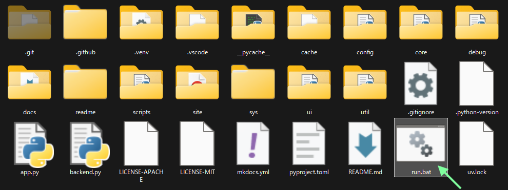 Run batch file